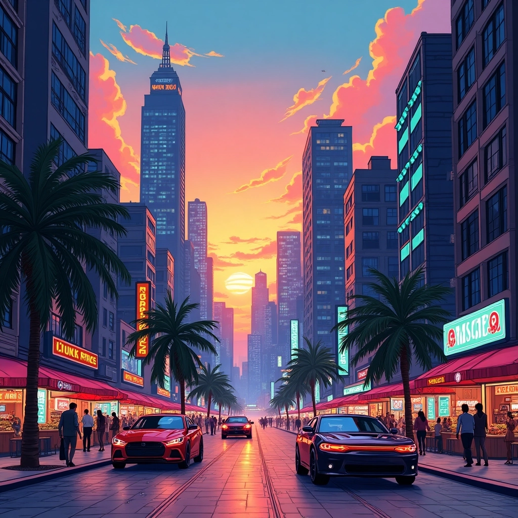 Paesaggio Urbano Futuristico a Fumetti