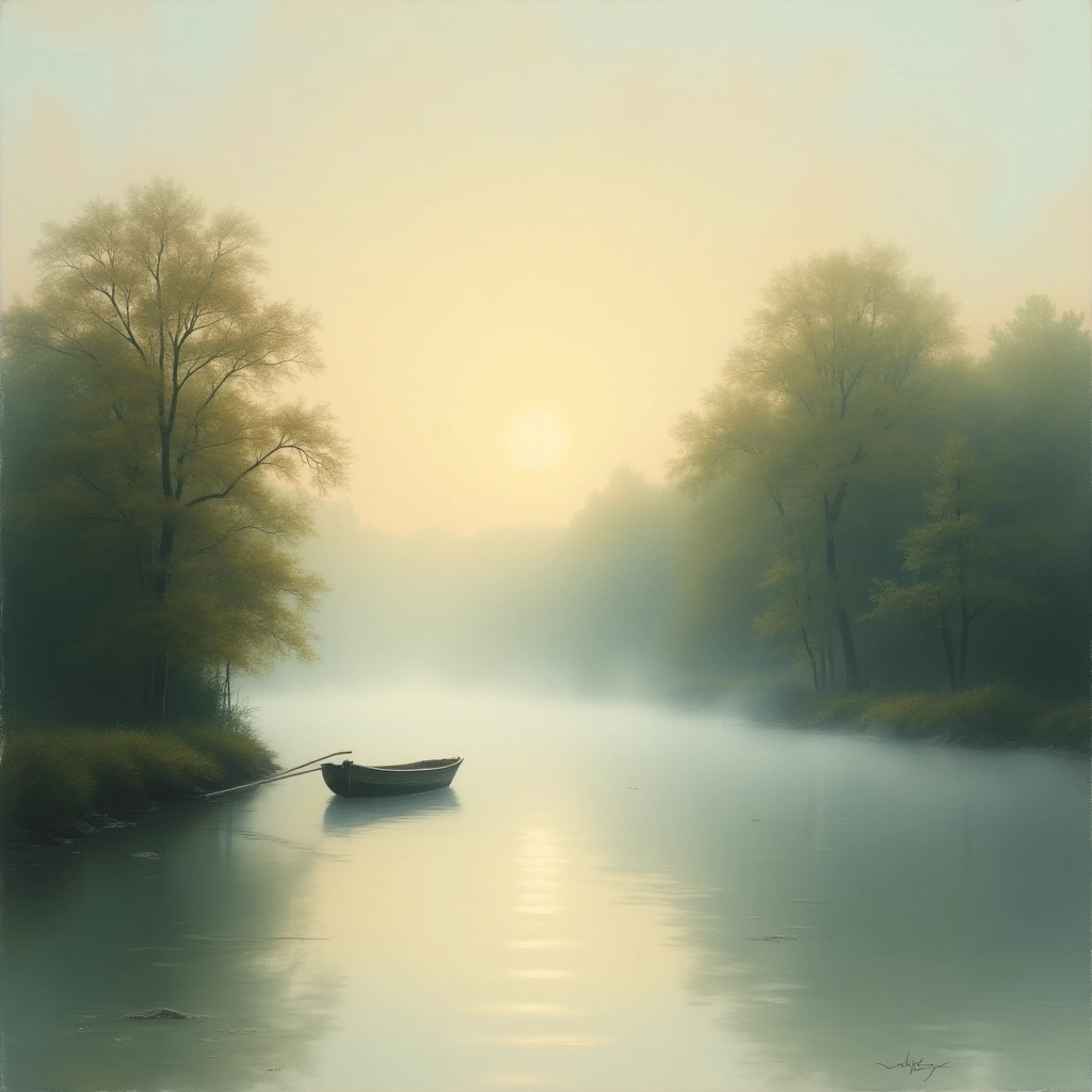 Alba impressionista sul fiume