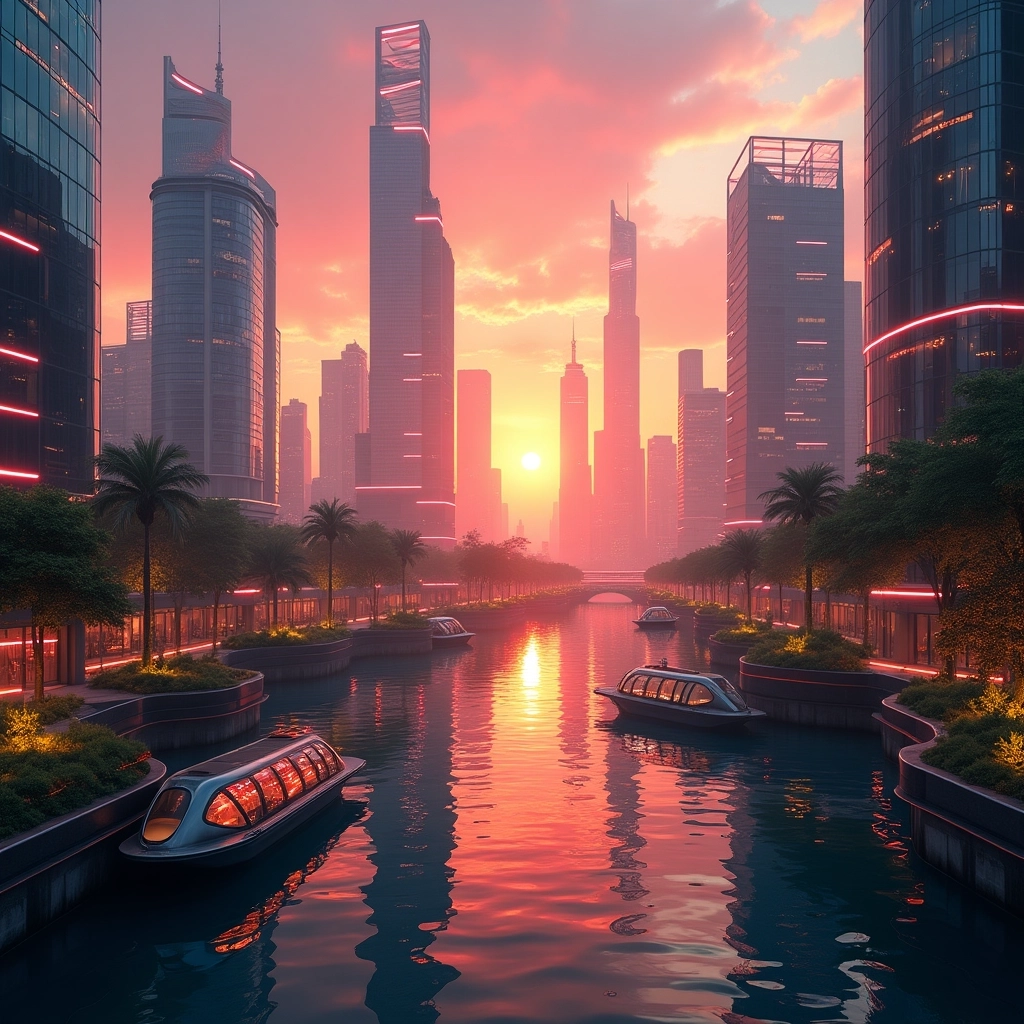 Tramonto sullo Skyline al Neon