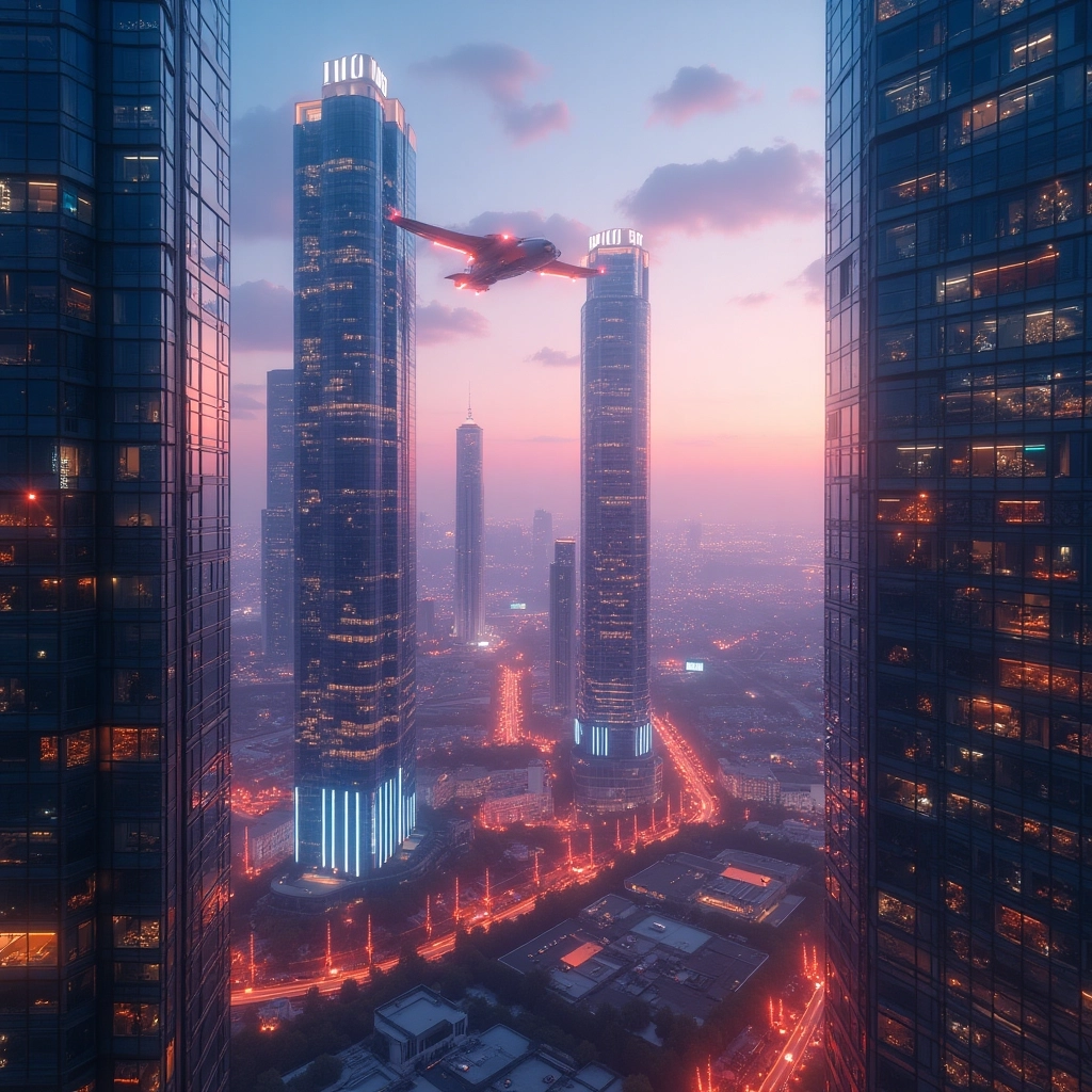Paesaggio Urbano Futuristico Scintillante