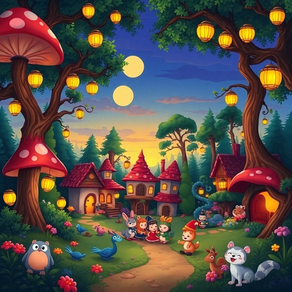 Celebrazione nel Villaggio Incantato della Foresta