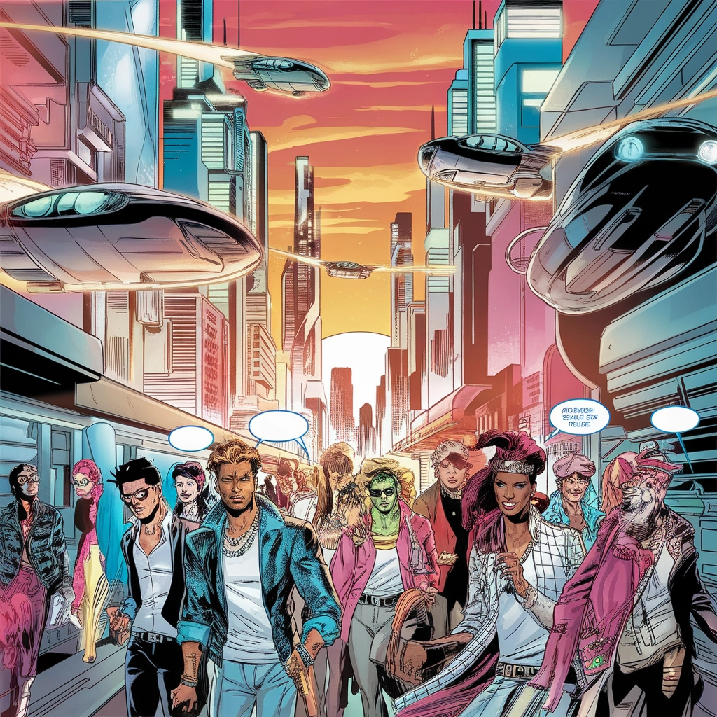 Avventura a Fumetti in una Città Futuristica