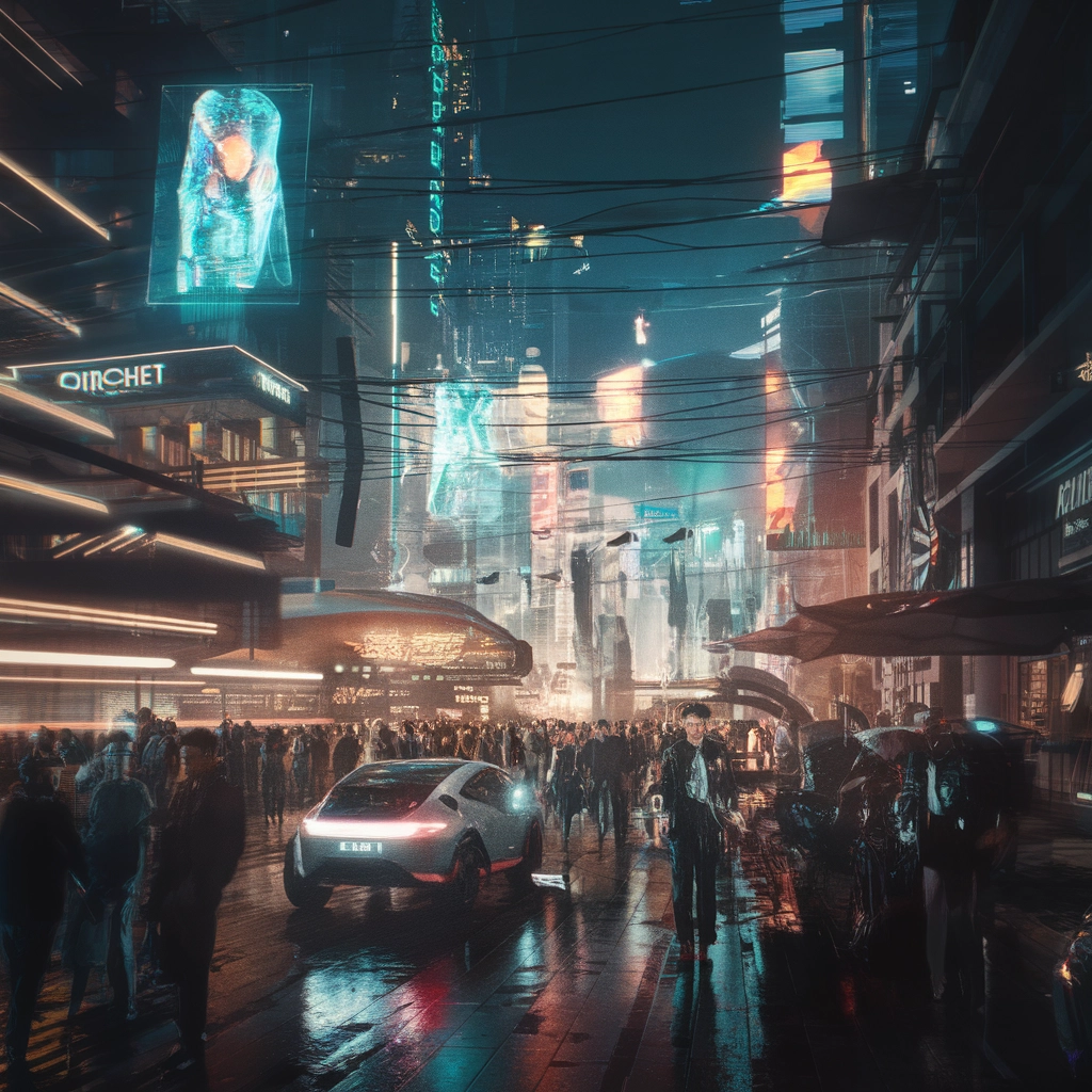 Notti al Neon: Paesaggio Urbano Futuristico Cyberpunk