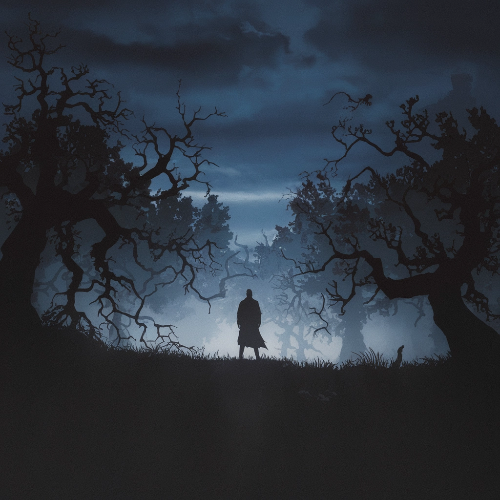 Misterioso Bagliore Blu al Limitare della Foresta