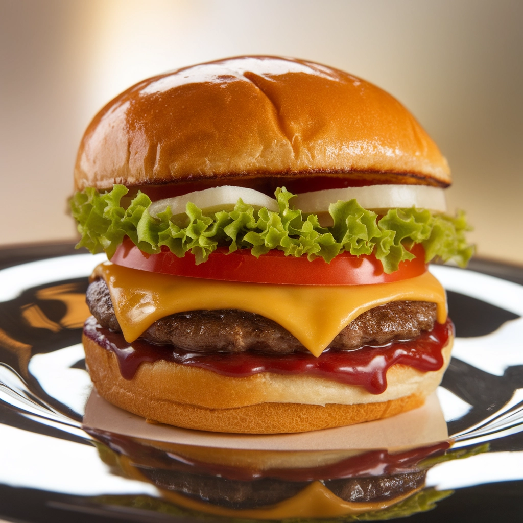 Delizia di Hamburger Gourmet Lucido