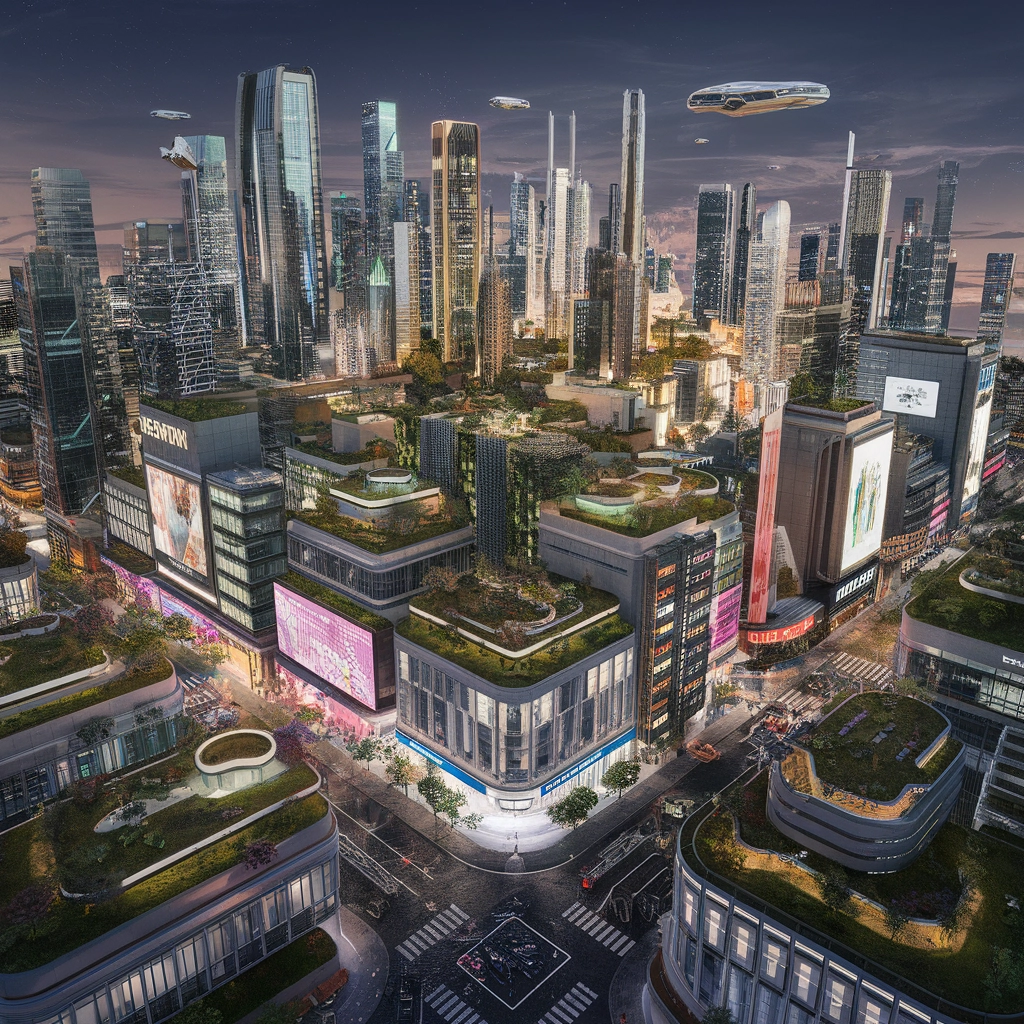 Paesaggio Urbano Futuristico Isometrico