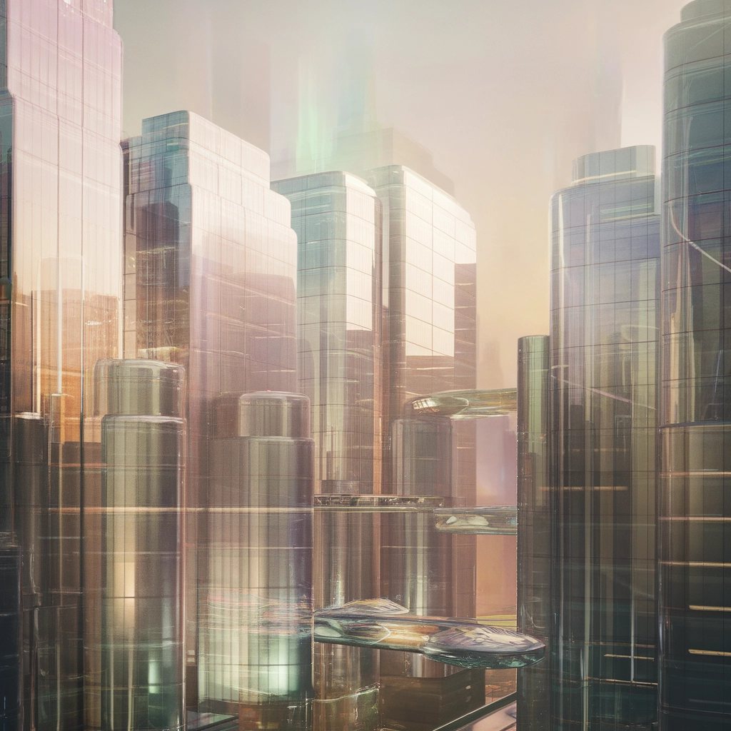Paesaggio Urbano Futuristico Prismatico in 3D