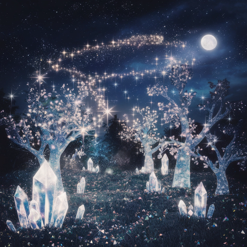 Foresta di Cristallo Incantata di Notte