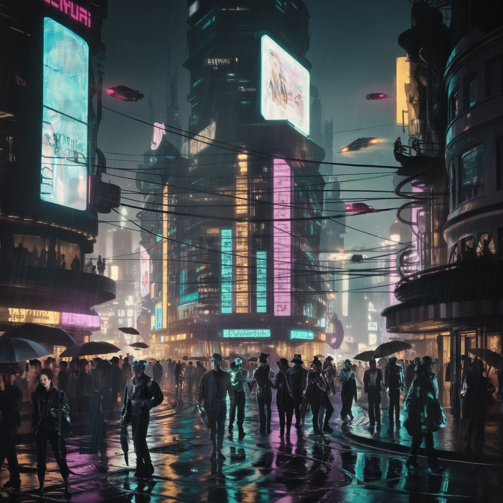 Impulso Neon: Un Paesaggio Urbano Cyberpunk
