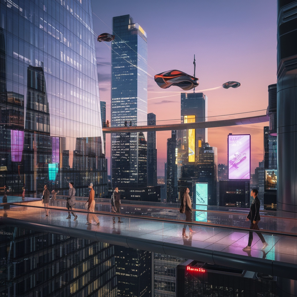 Crepuscolo al Neon: Vita nella Città Futura