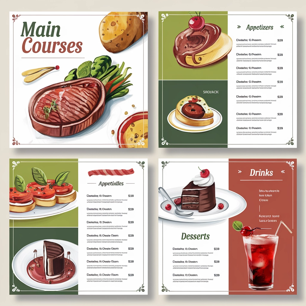 Design Moderno di Menu per Ristorante Gourmet
