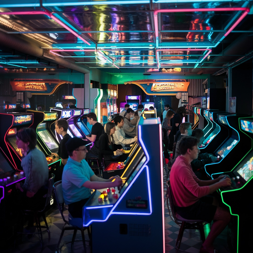 Notti al Neon: Bagliore da Sala Giochi Retrò