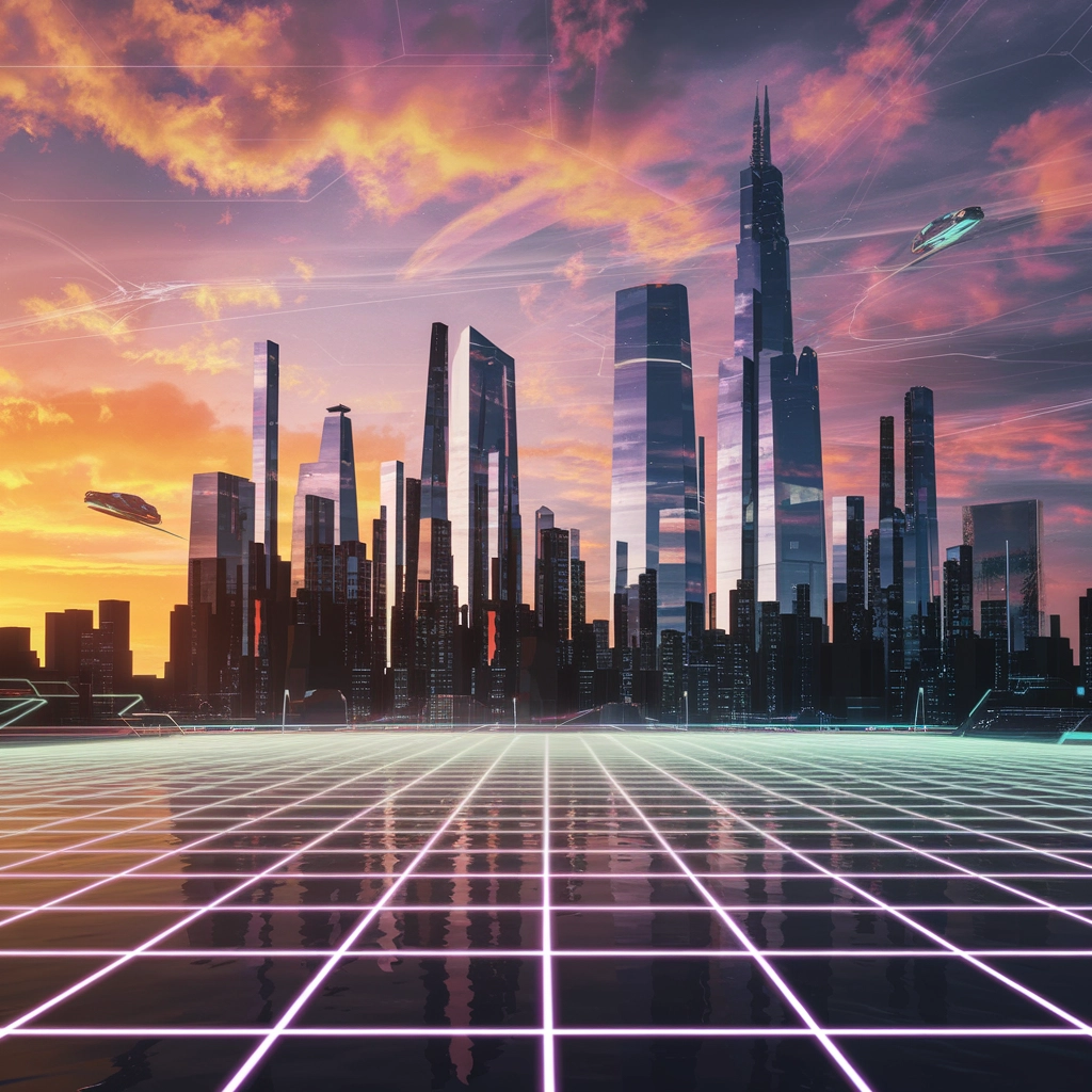 Paesaggio Urbano Neon Retrowave