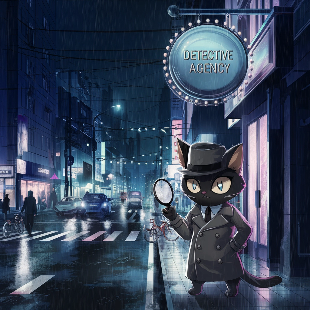 Gatto Detective Bizzarro nella Città Anime al Neon