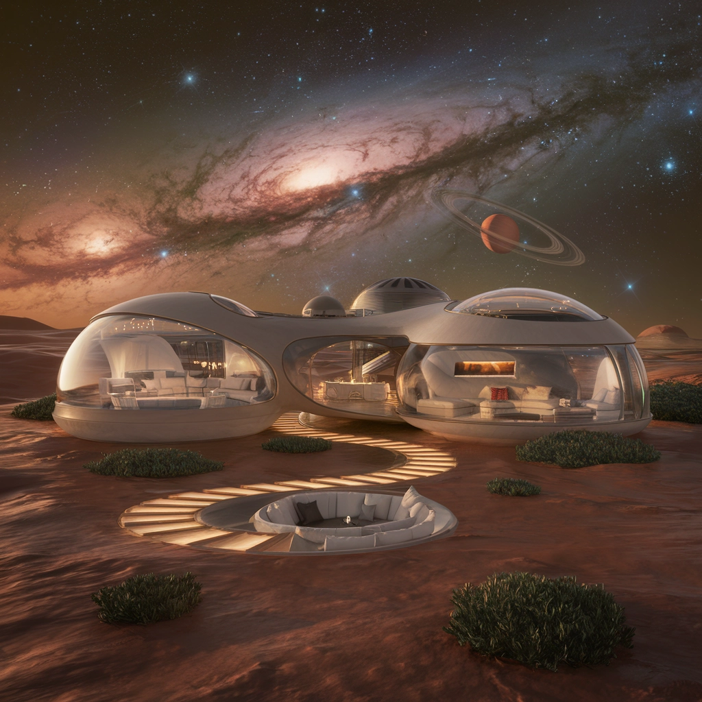 Casa Spaziale Futuristica su un Pianeta Alieno