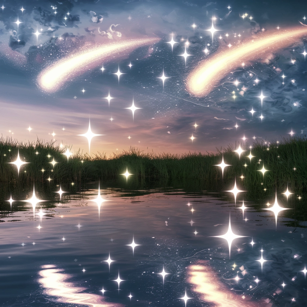Paesaggio Notturno Celestiale Scintillante