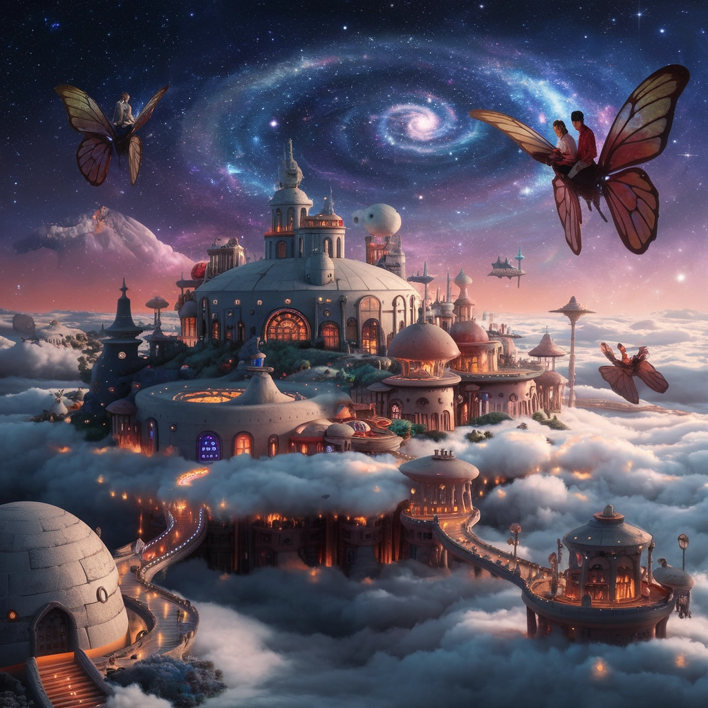 Metropoli Fluttuante nel Cielo Surreale