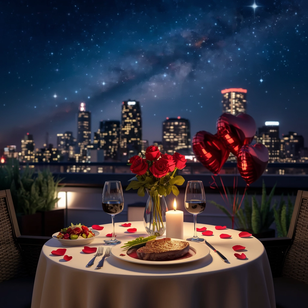 Cena di San Valentino sul Tetto sotto le Stelle