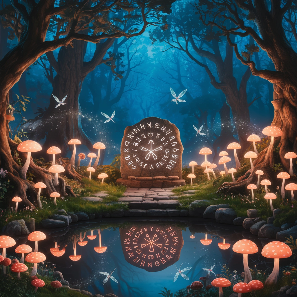 Altare Incantato nella Foresta al Crepuscolo
