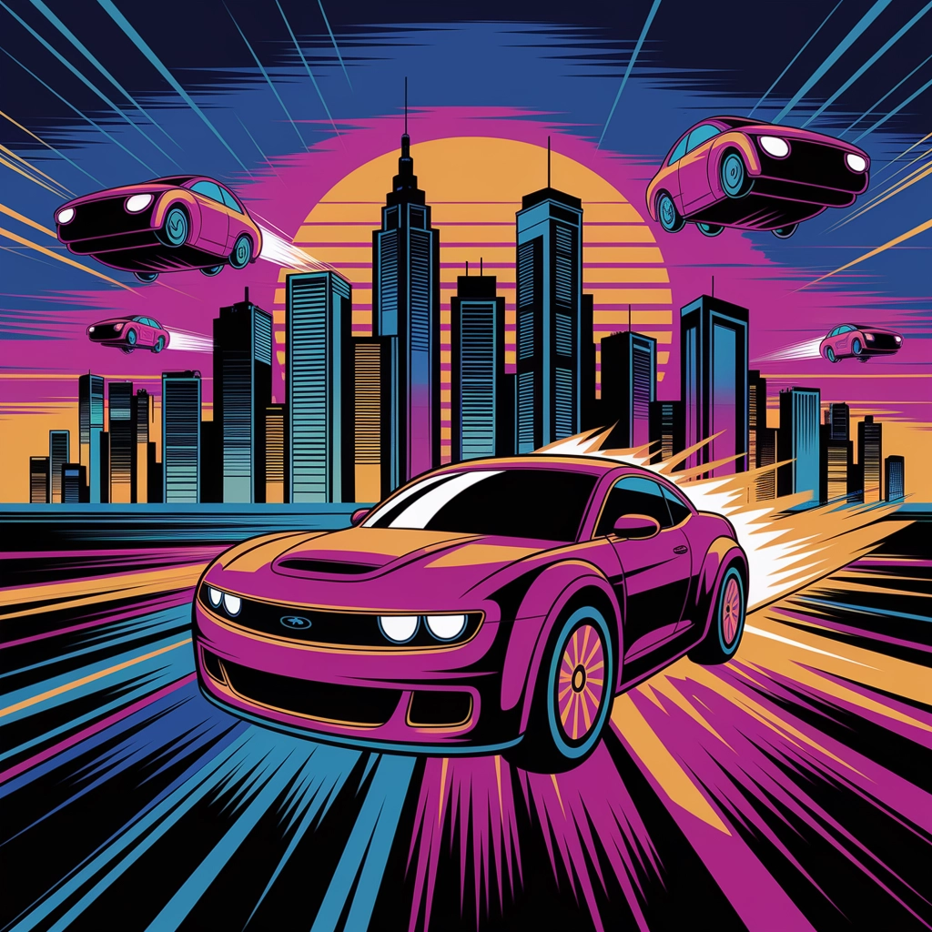 Sogni al Neon: Paesaggio Futuristico Hypertoon