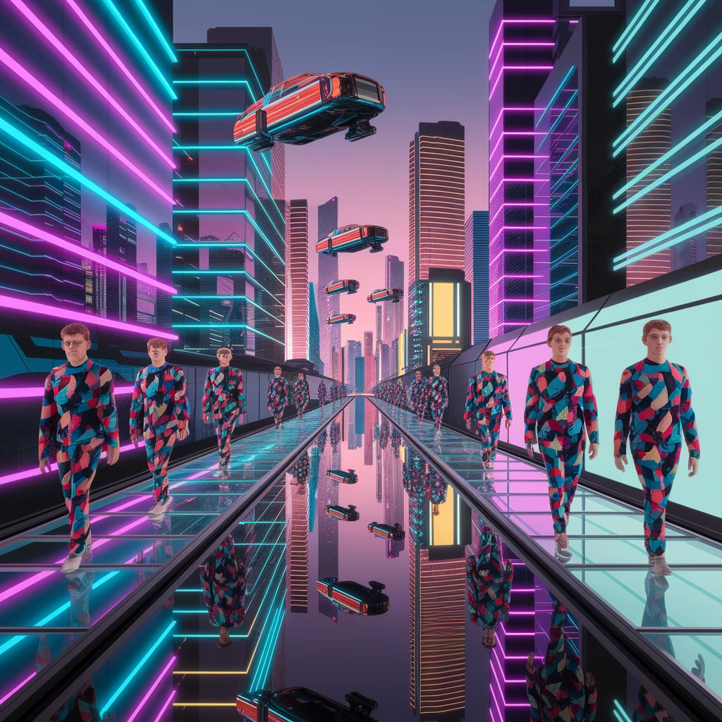 Crepuscolo al Neon nella Metropoli Futuristica