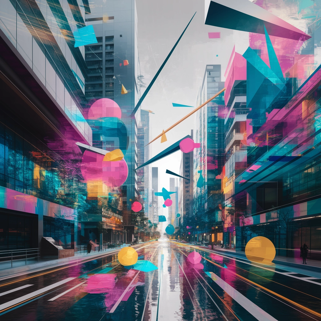 Paesaggio Urbano Surreale Sovradipinto