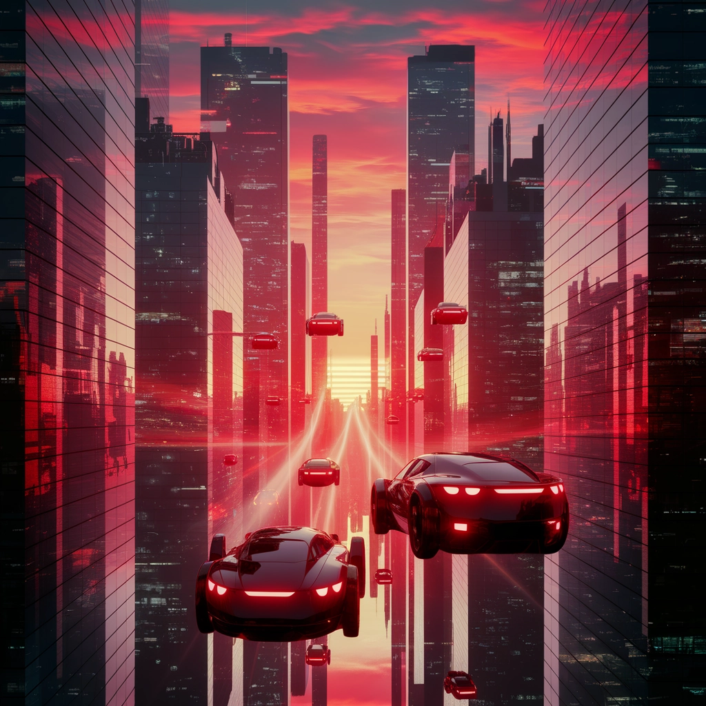 Tramonto sulla Città Cibernetica: Skyline Redveil