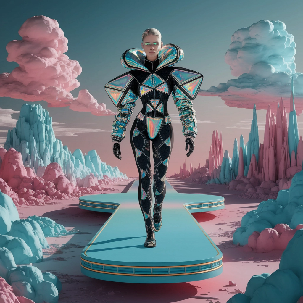 Moda Futuristica Surreale su una Passerella Onirica