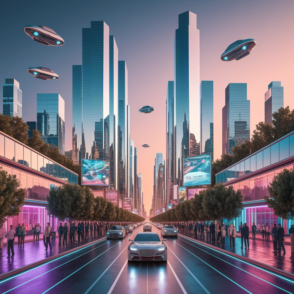 Alba Cromata: Paesaggio Urbano Futuristico