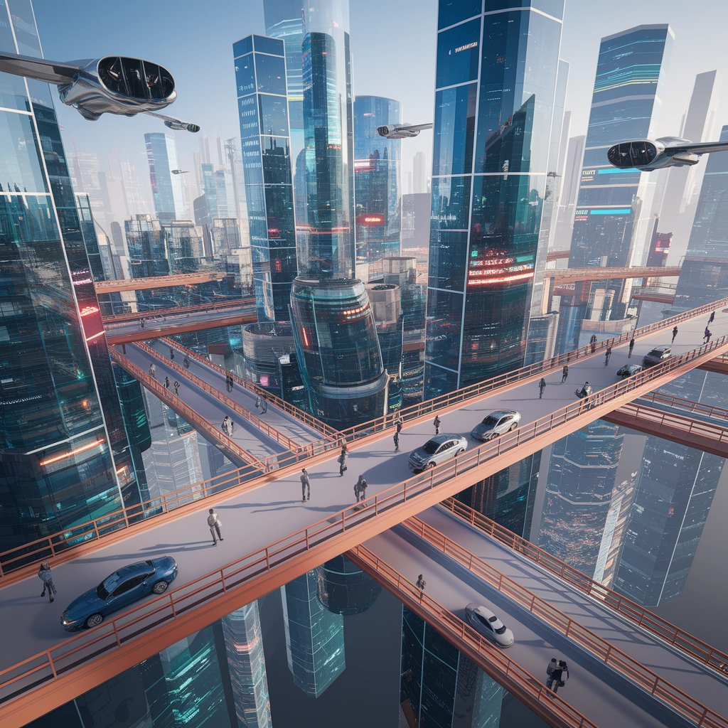 Paesaggio Urbano Futuristico Isometrico