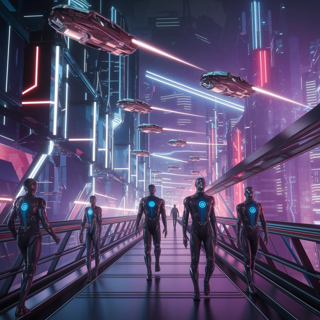 Neonová panorama: Noční život futuristické metropole