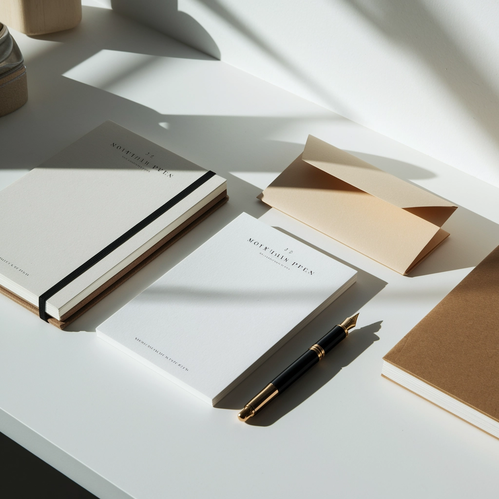Mockup di Cancelleria Moderna Minimalista