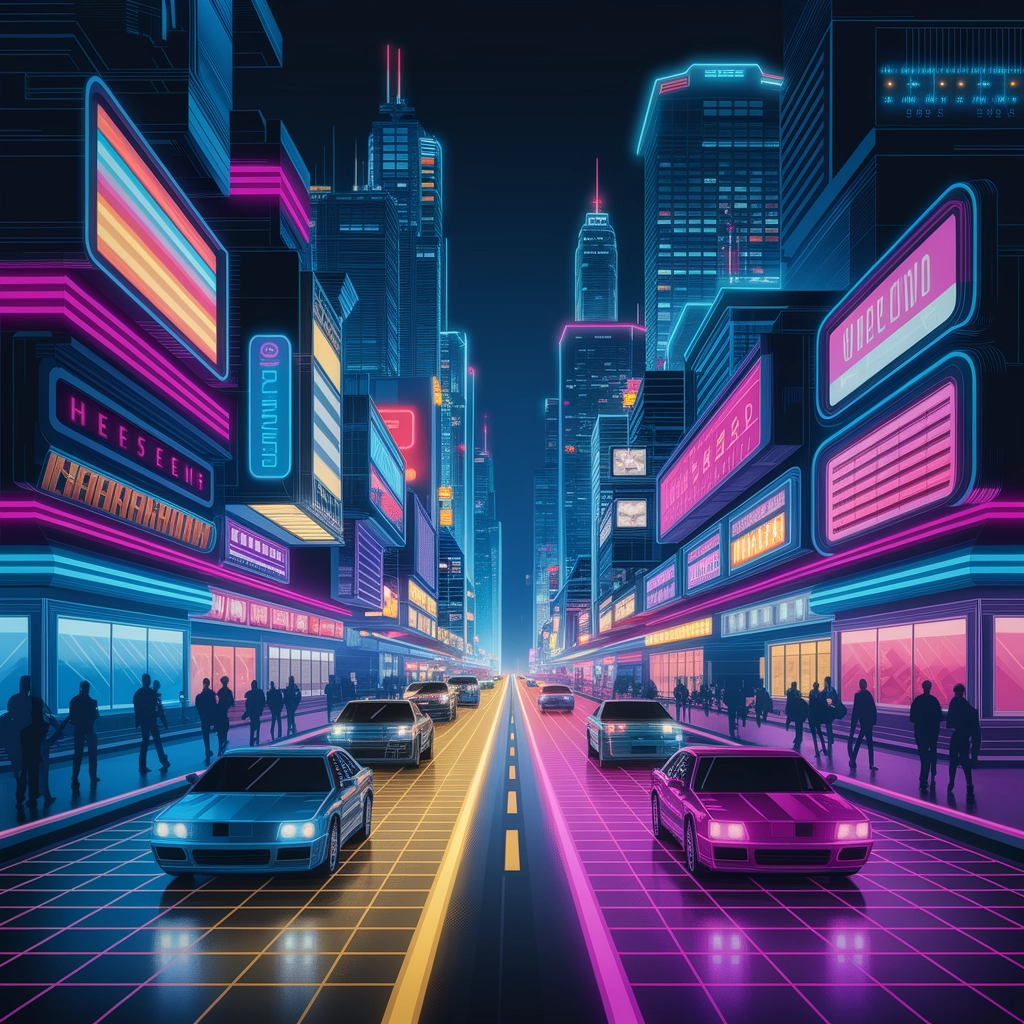 Notti al Neon: Città Arcade Retro-Futuristica