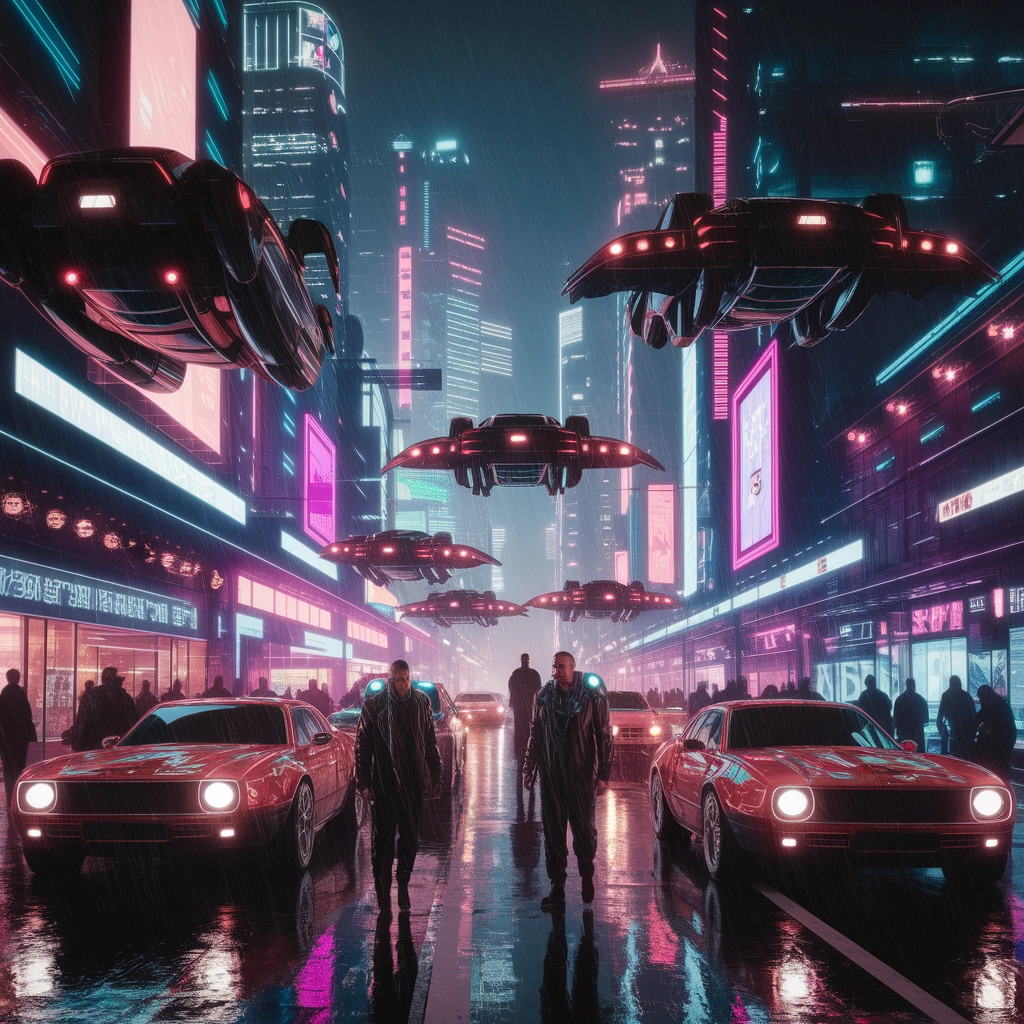 Sogni al Neon: Paesaggio Urbano Futuristico Cyberpunk