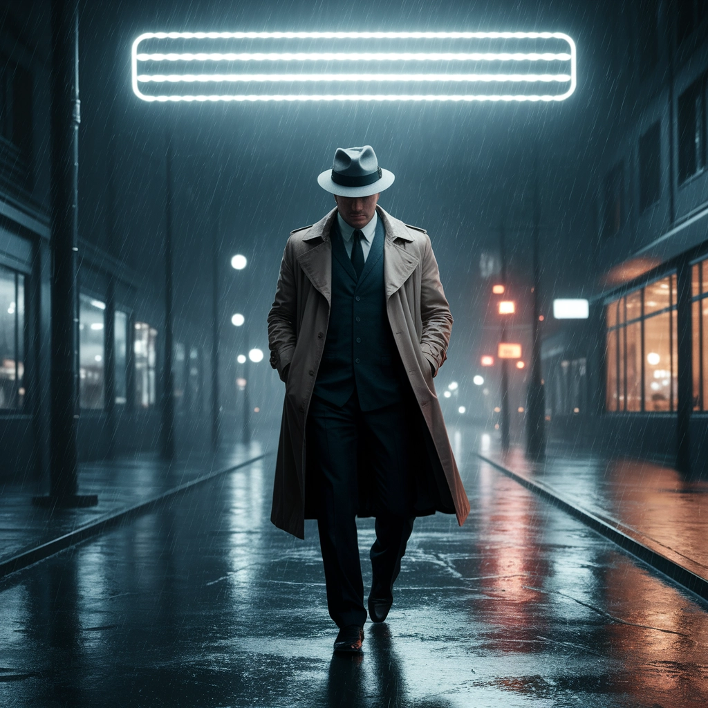 Detective Noir in una Notte Piovosa