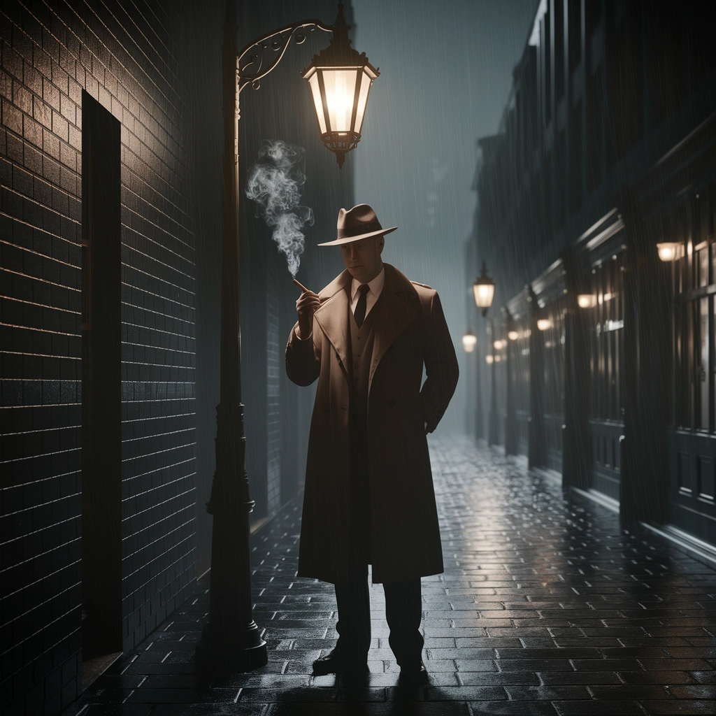 Detective noir sotto la pioggia
