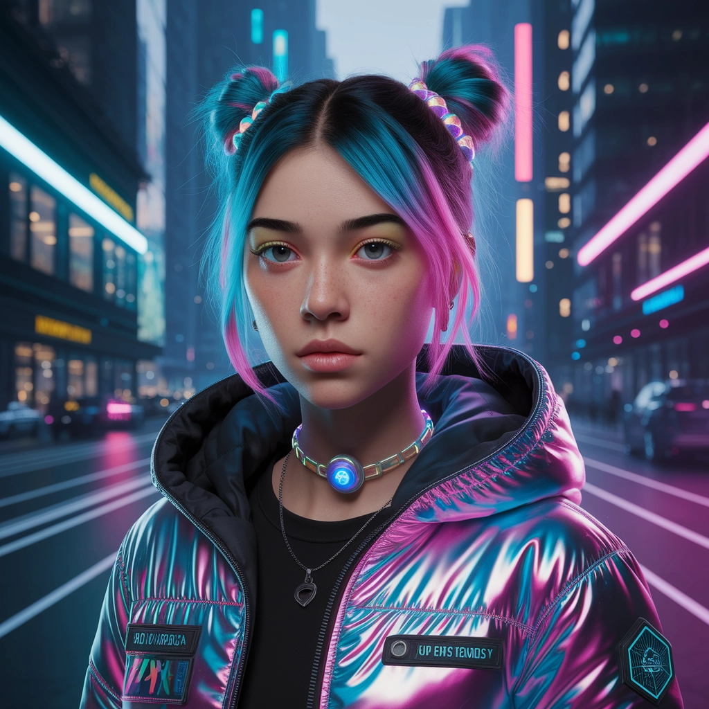 Ritratto Futuristico al Neon