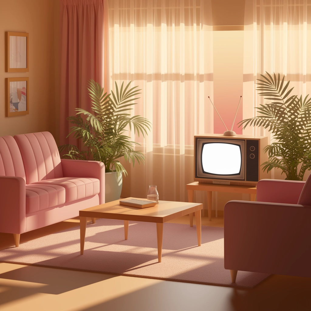 Tramonto in un Salotto Soft-Retro Anni '80
