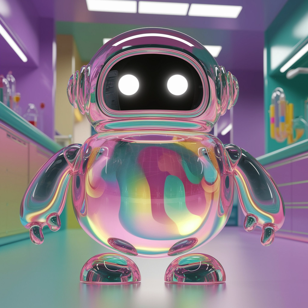 Robot Gelatinoso 3D in una Fabbrica di Caramelle