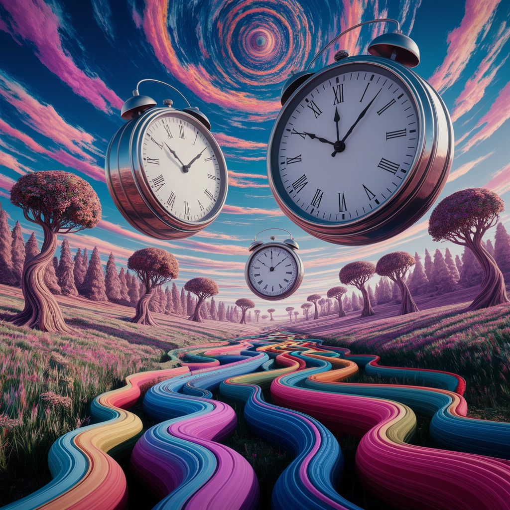 超现实迷幻时钟景观