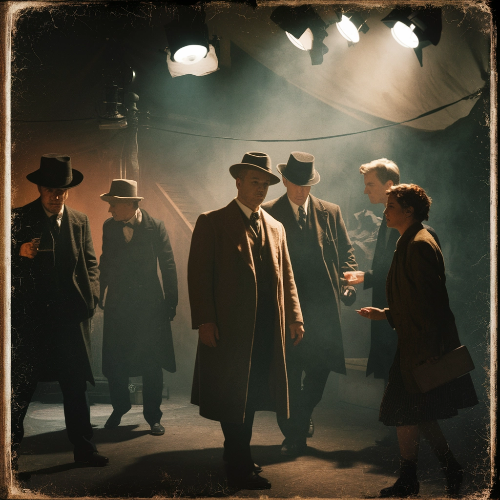 Cinematický noir: Vintage filmový set z 40. let