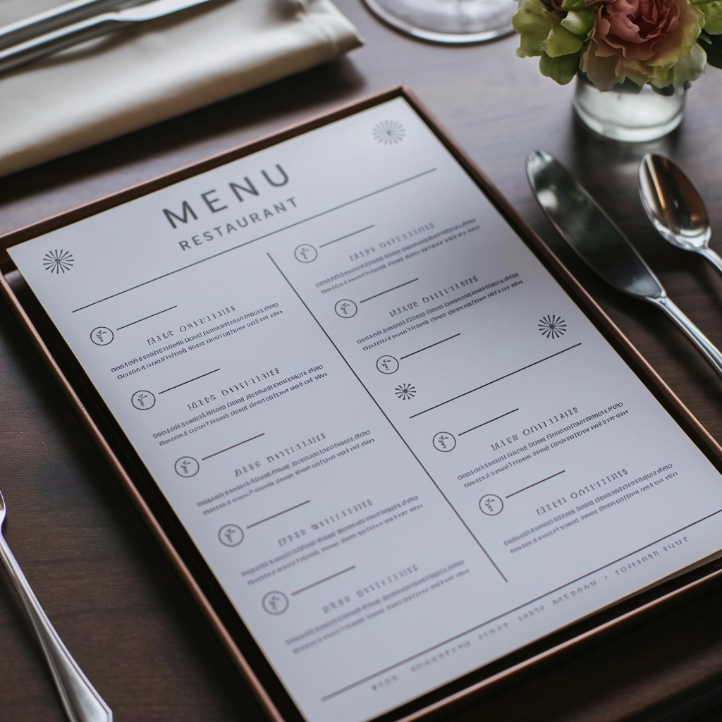 Layout Elegante e Moderno del Menu di un Ristorante