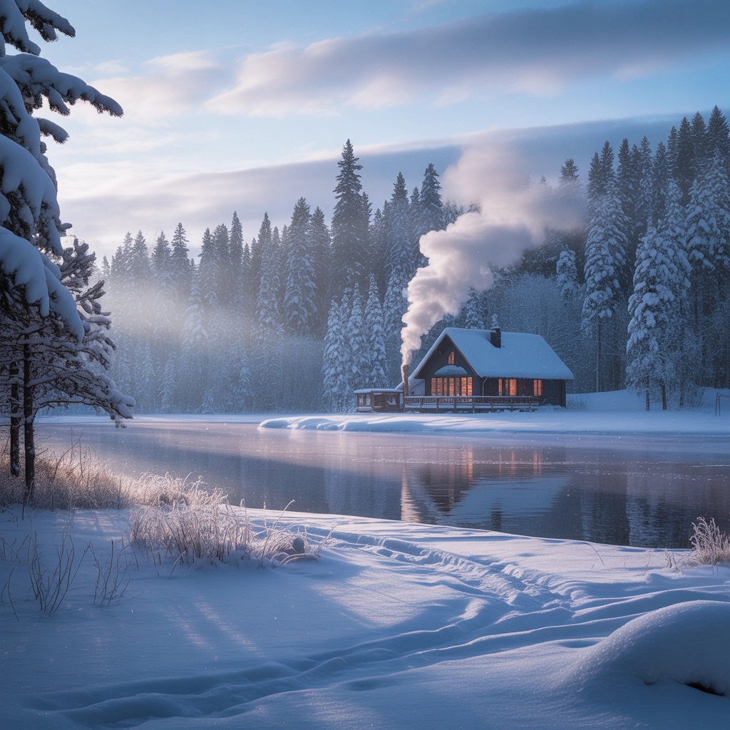 Serenità Invernale alla Capanna sul Lago
