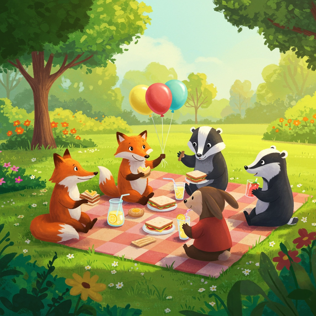 Festa Picnic di Animali Cartoni