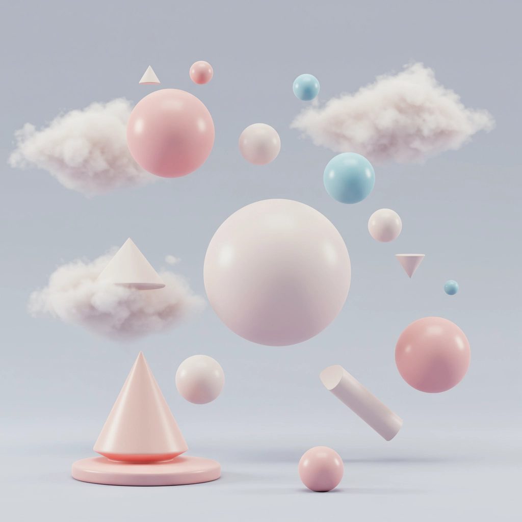 Meraviglia Geometrica 3D Minimalista e Sognante