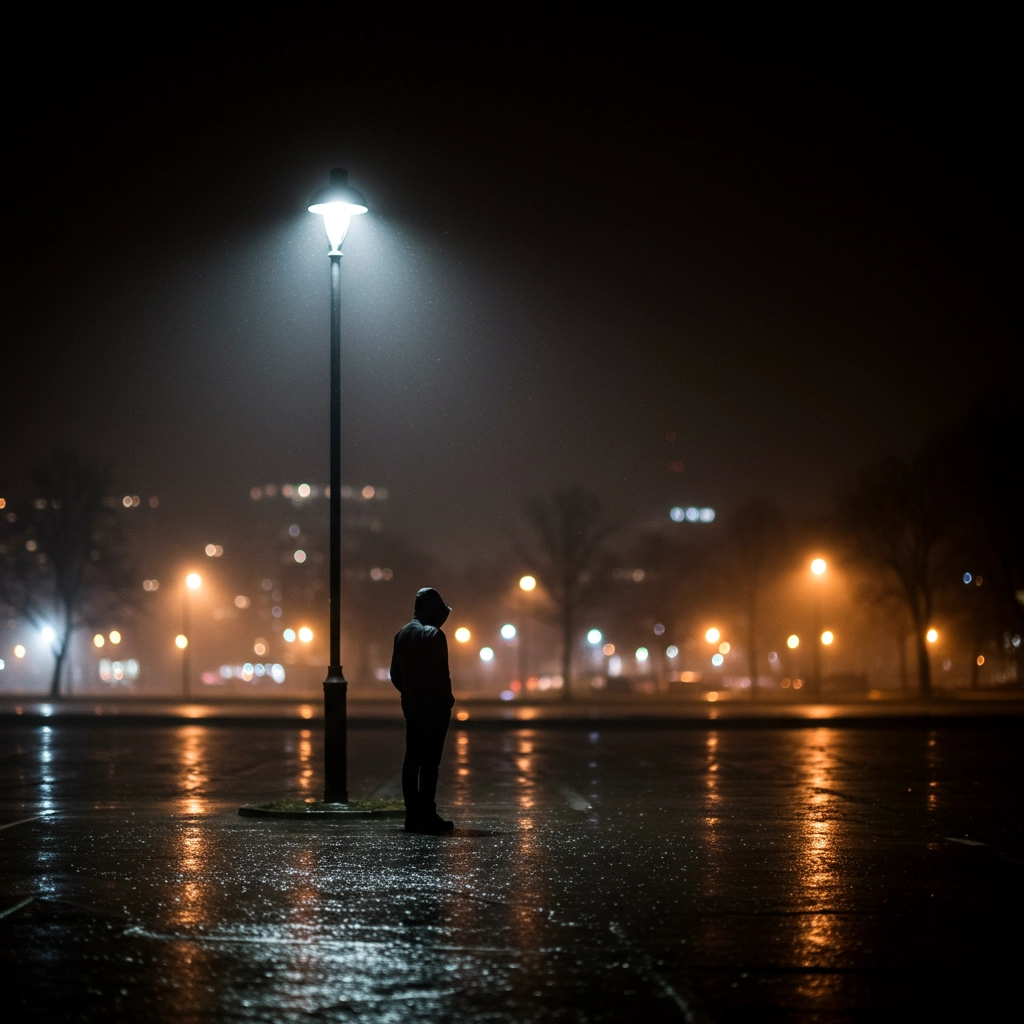 暗影孤寂:低调电影感雨夜
