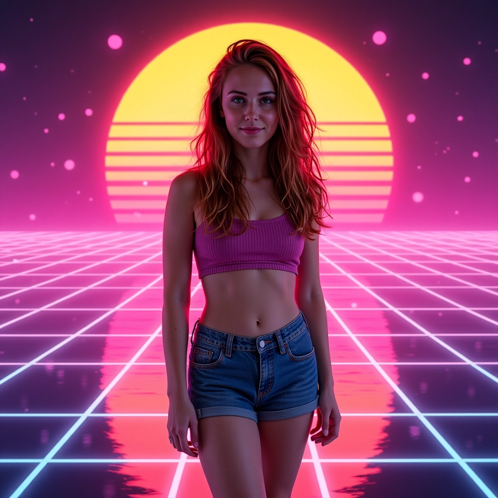 Imagine AI-generated Generator AI de imagini Retrowave