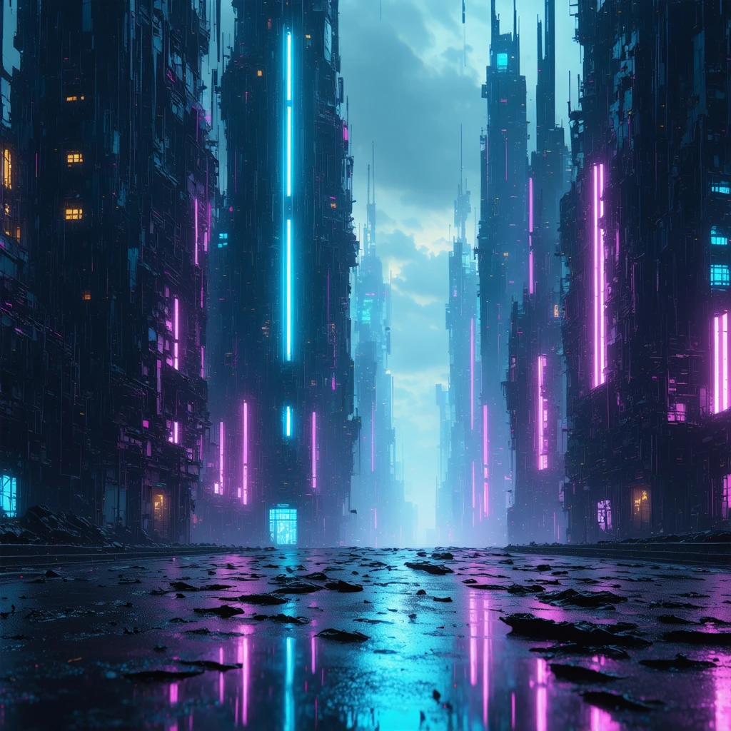Paesaggio Urbano Futuristico per Media Sci-Fi