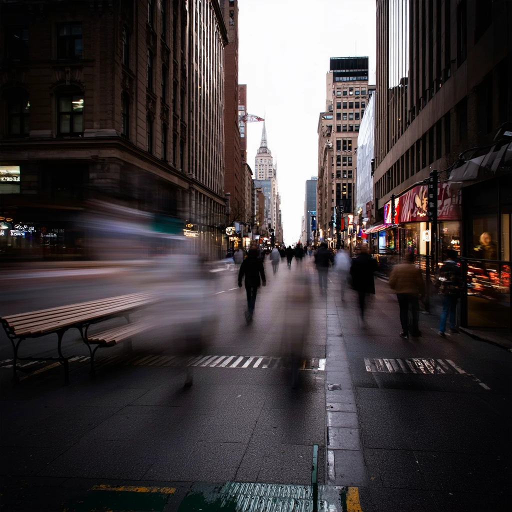 Strade Affollate (Persone in Movimento Sfuocate)