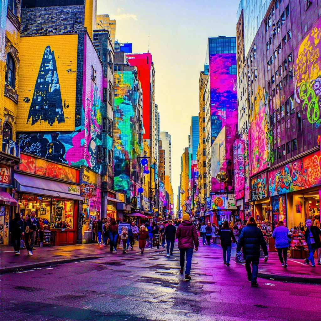 Scena di Strada Urbana – Vita Cittadina Vibrante